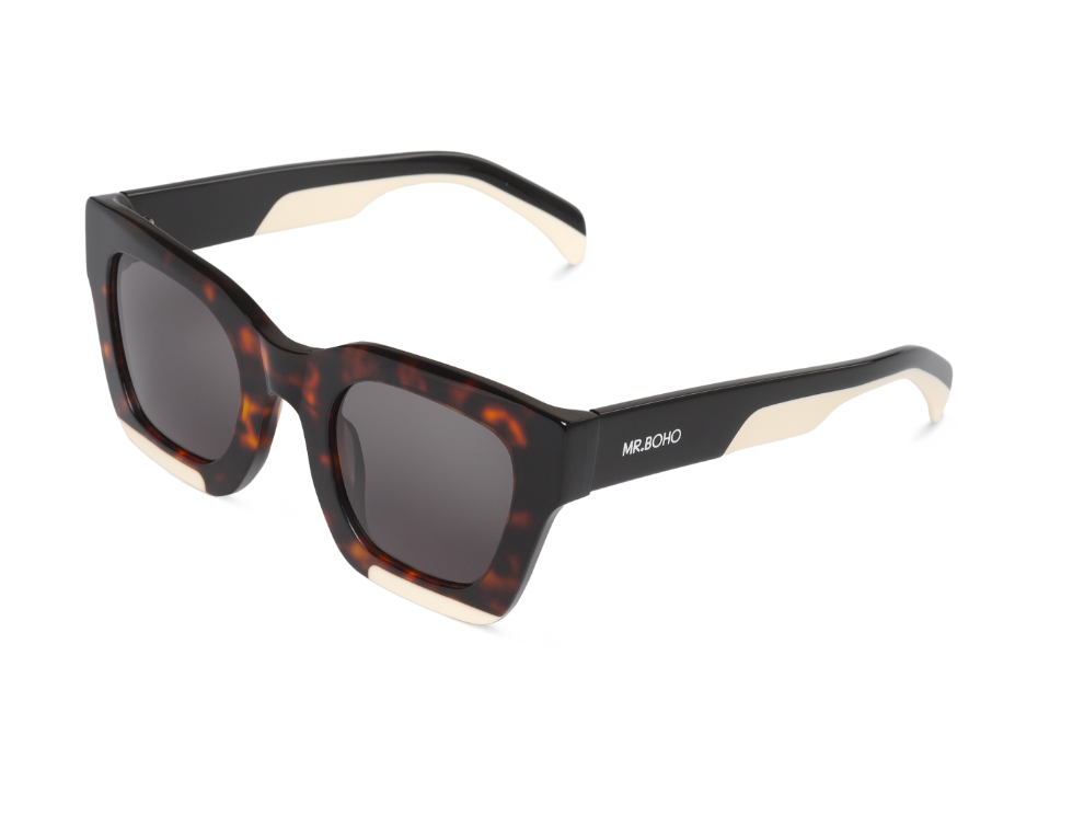 Gafas de sol Mr. Boho BONDI Society en vista oblicua, mostrando montura y lentes