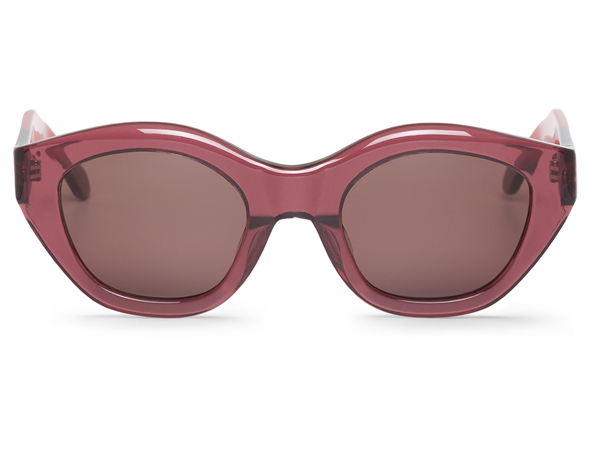 Gafas de sol Mr. Boho CONDESA 43Degrees en vista frontal, montura rosa burdeos translúcida