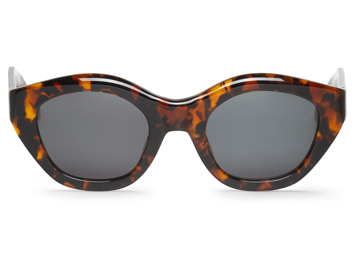 Gafas de sol Mr. Boho CONDESA Cheetah en vista frontal, montura de carey leopardo