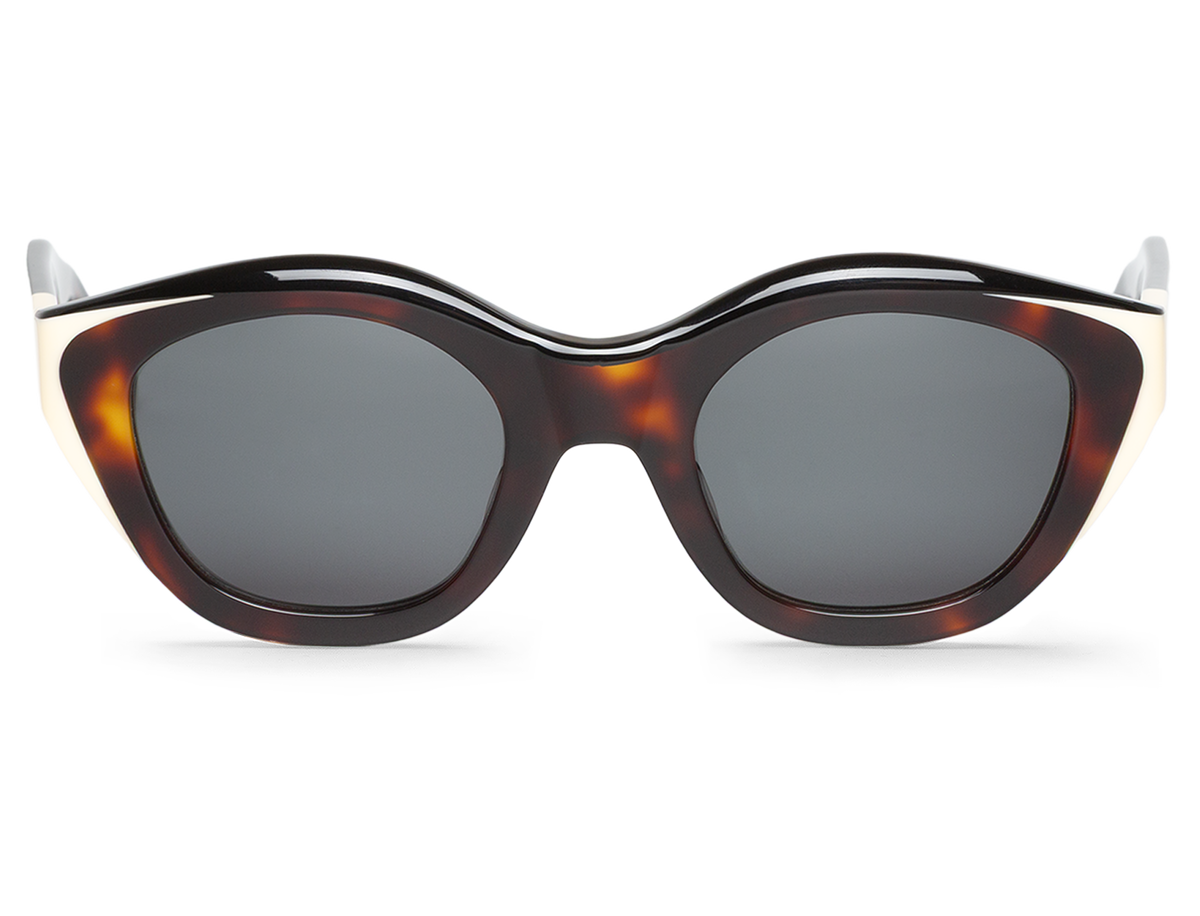 Gafas de sol Mr. Boho CONDESA Society en vista frontal, montura de carey oscuro e interior marfil