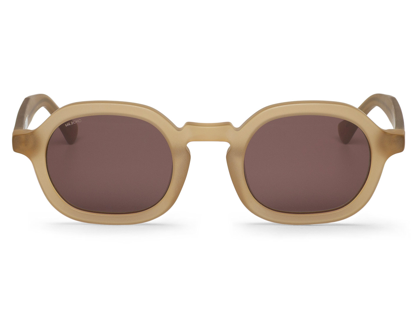 Gafas de sol Mr. Boho ELPATIO Matte Sand en vista frontal, montura color arena mate