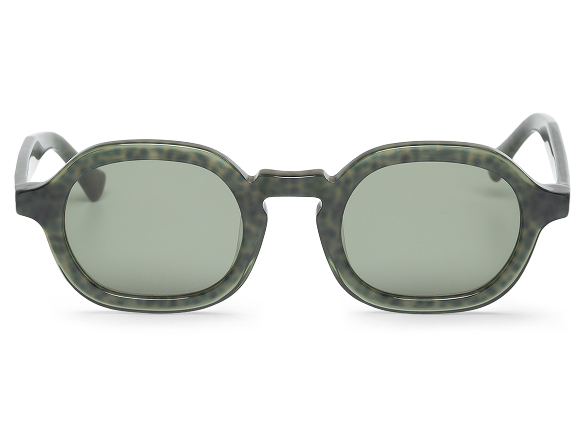 Gafas de sol Mr. Boho ELPATIO Rest en vista frontal, montura verde salvia translúcida
