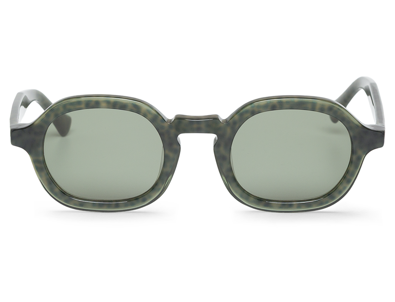 Gafas de sol Mr. Boho ELPATIO Rest en vista frontal, montura verde salvia translúcida