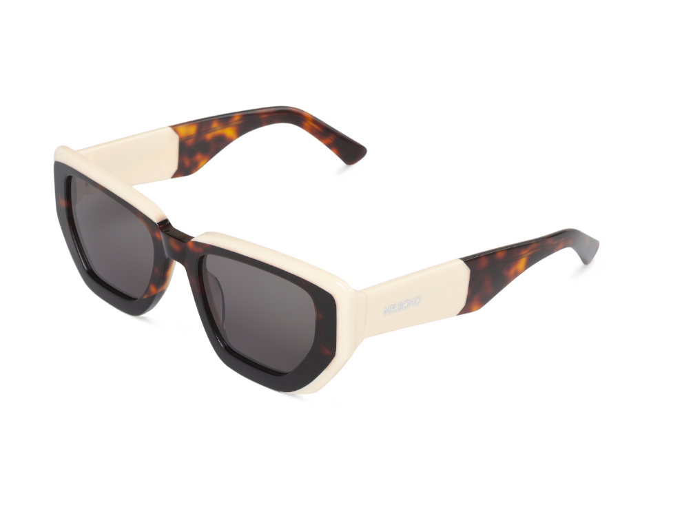 Gafas de sol Mr. Boho MADALENA Society en vista oblicua, mostrando montura y lentes