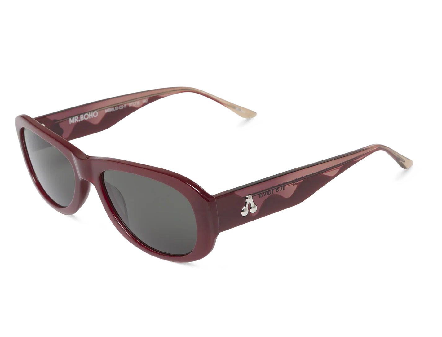 Gafas de sol Mr. Boho Melted Garnet It's Lava – vista en perspectiva 3/4 – Cobalto Accesorios