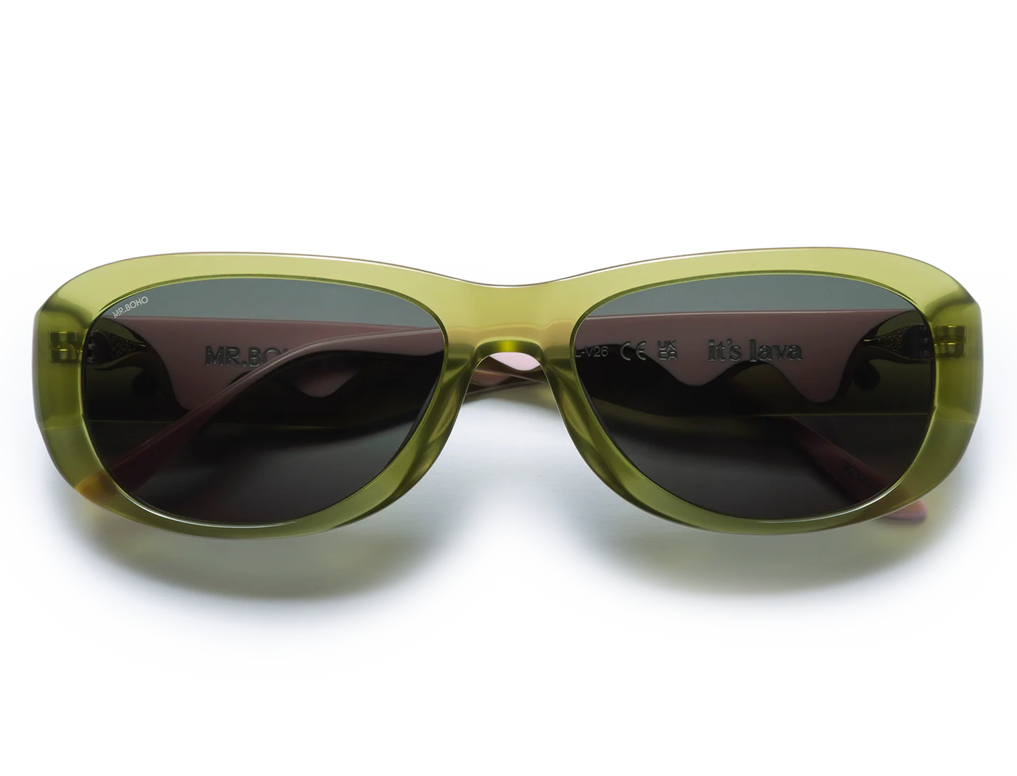 Gafas de sol Mr. Boho Melted Green It's Lava – plegadas, vista cenital – Cobalto Accesorios