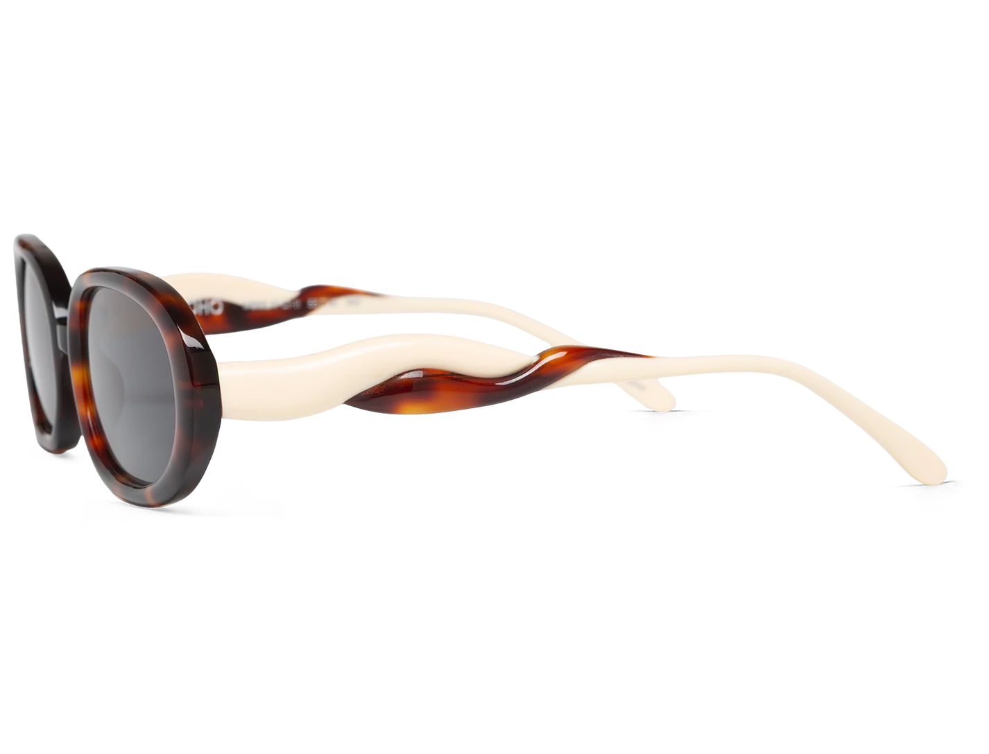 Gafas de sol Mr. Boho Twisted Carey It's Lava – vista lateral de la patilla – Cobalto Accesorios