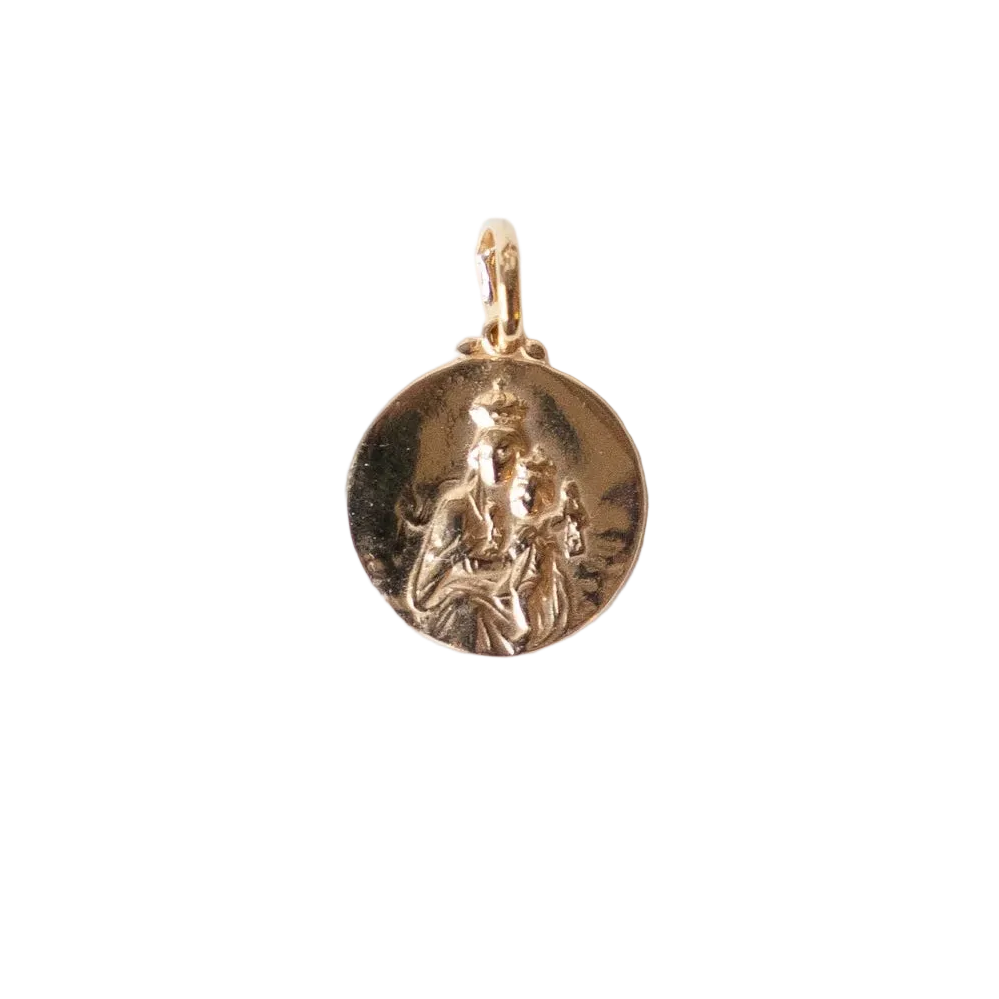 Medalla Escapulario Virgen del Carmen 16 mm chapada en oro - Cobalto Accesorios Valencia