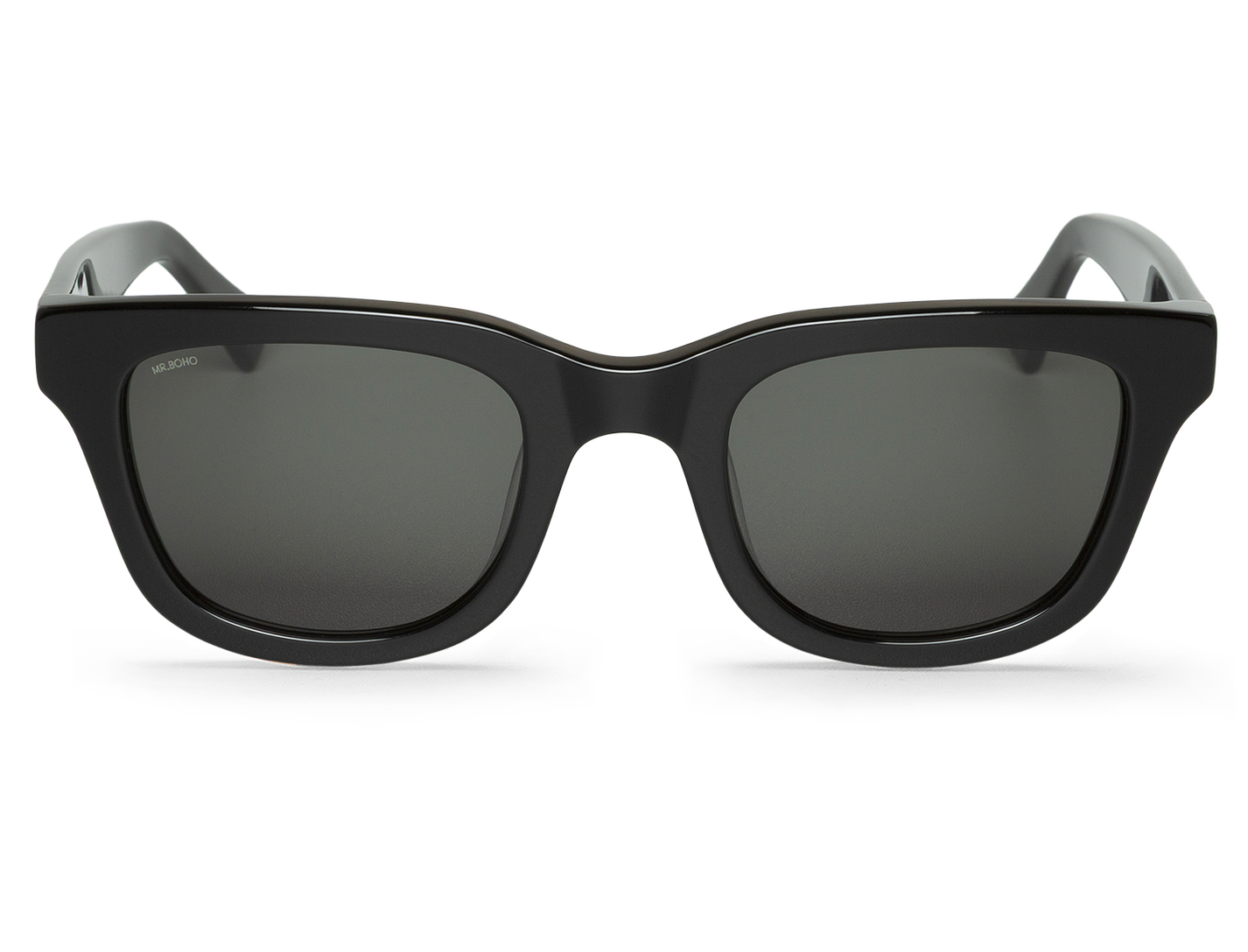 Vista frontal de gafas Mr. Boho COLOMBIER Black con montura negra y lentes oscuras