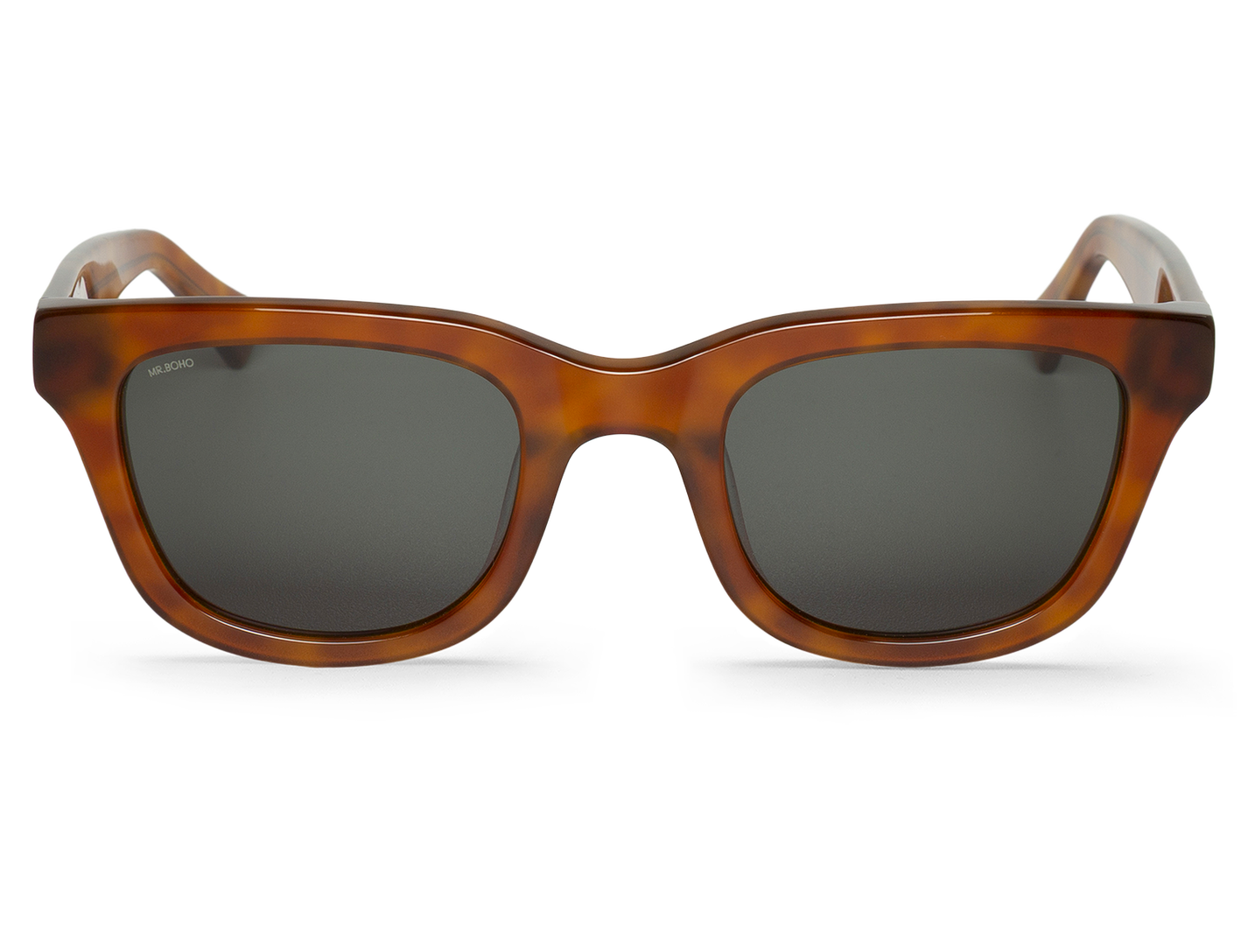 Vista frontal de gafas Mr. Boho COLOMBIER Cedar en tono madera oscura