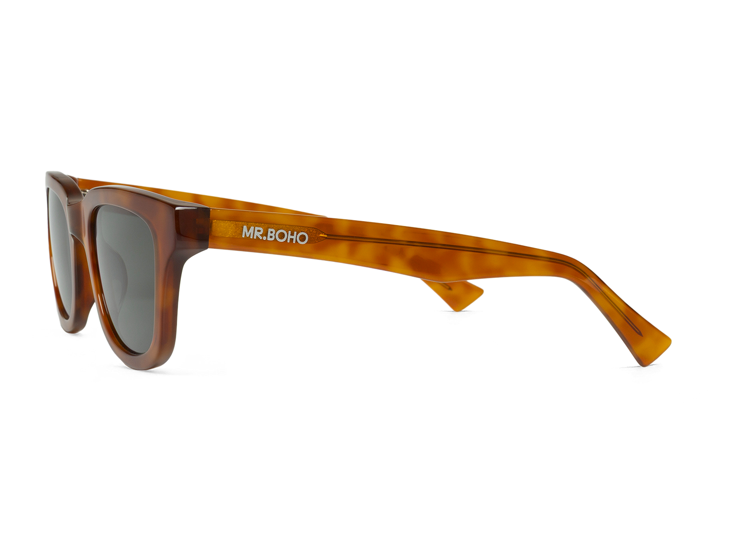 Vista lateral de gafas Mr. Boho COLOMBIER Cedar con varilla en tono cálido