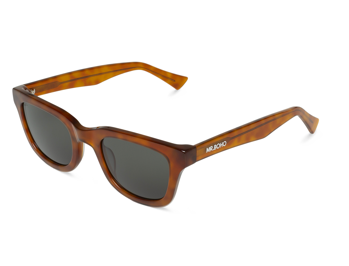Vista oblicua de gafas Mr. Boho COLOMBIER Cedar con lentes oscuras