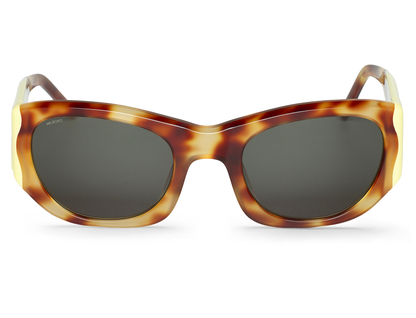 Vista frontal de gafas Mr. Boho CORON Jaleo con montura en tonos cálidos