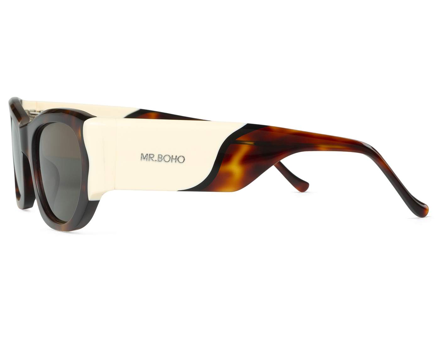 Vista lateral de gafas Mr. Boho CORON Society con varilla de acetato