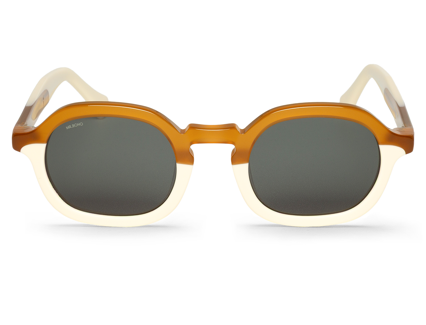 Gafas de sol Mr. Boho ELPATIO Achacha vista frontal en tono caramelo translúcido y crema