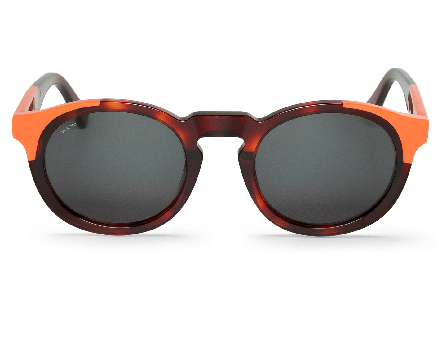 Gafas de sol Mr. Boho JORDAAN Jarana vista frontal en carey oscuro y naranja coral