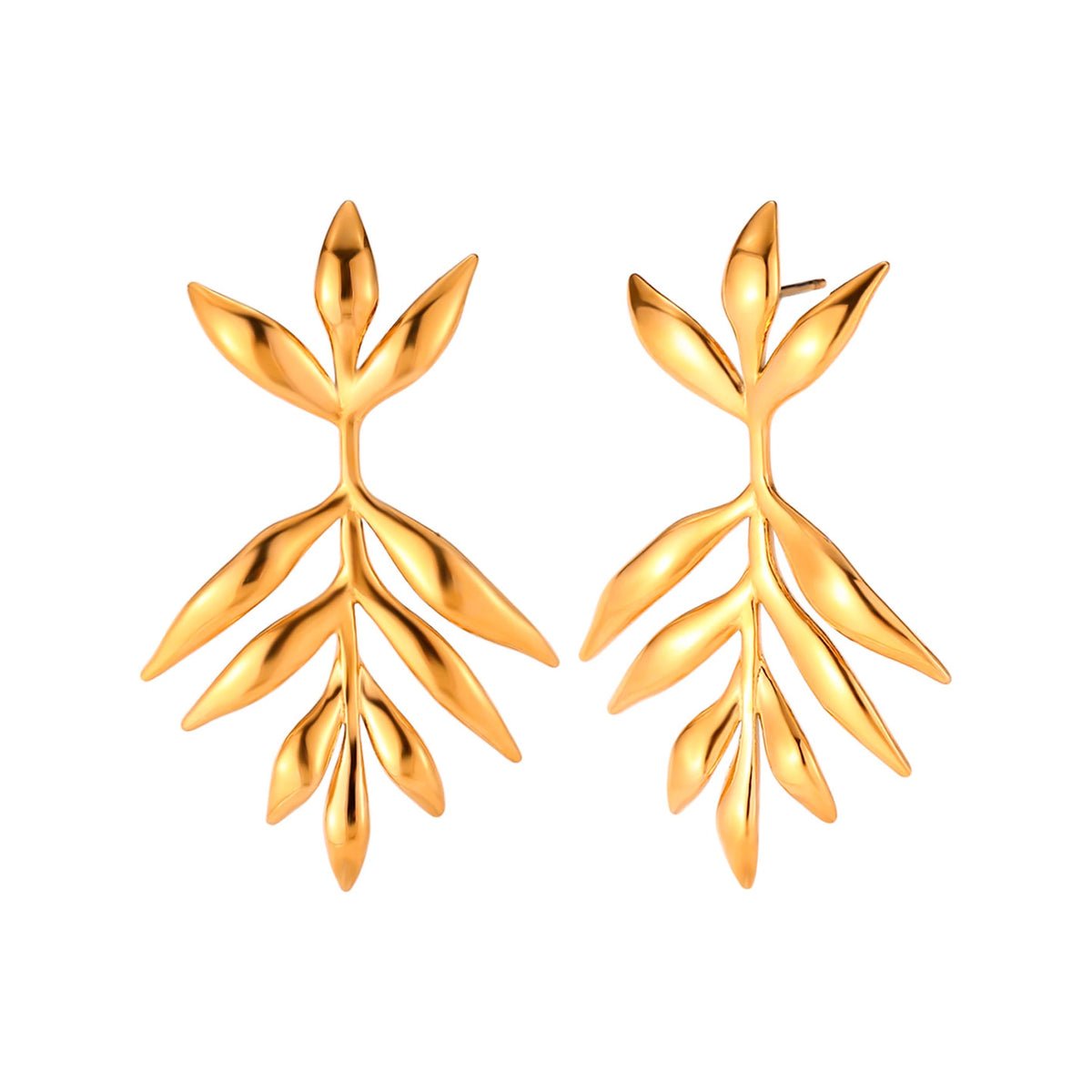 Pendientes Hoja Serena, pareja de hojas alargadas