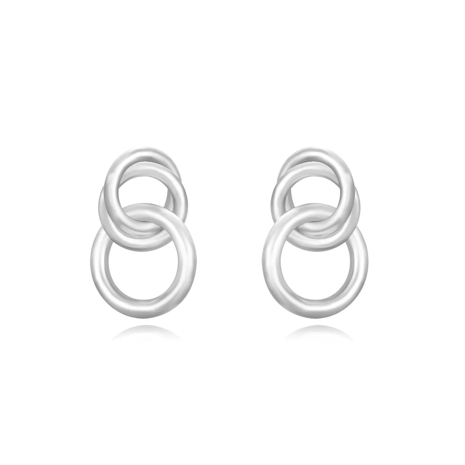 Pendientes Doble Aro Pegado y uno Colgando - Cobalto Accesorios , Joyería Valencia