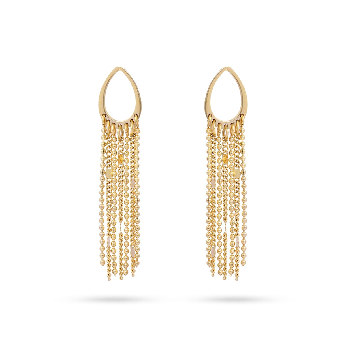 Pendientes dorados largos con diseño de lágrima y cadenas elegantes para mujer