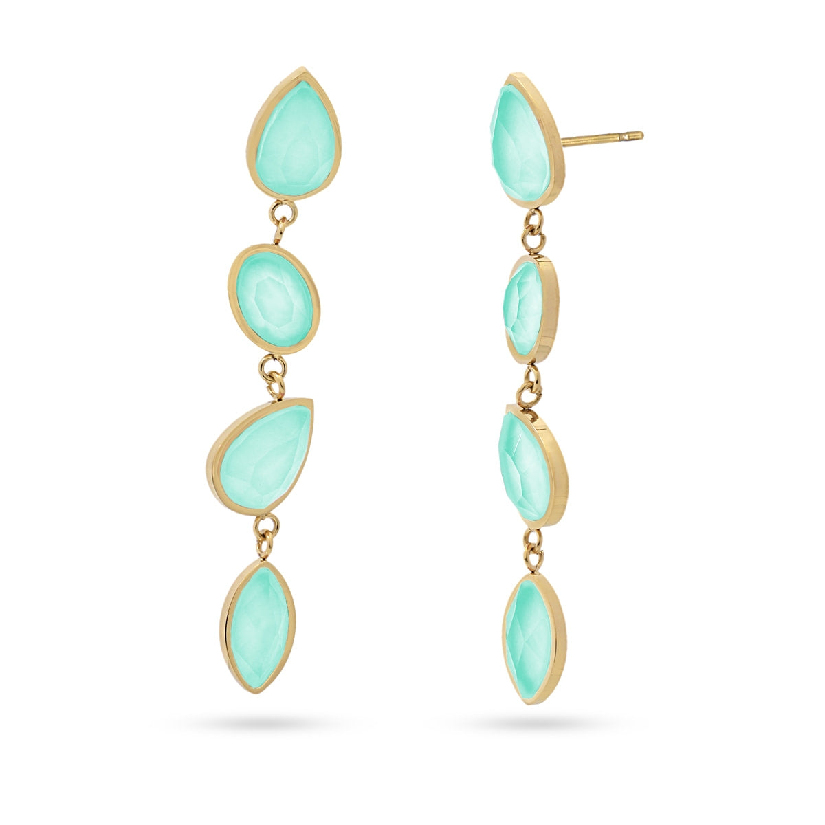 Pendientes de fiesta Cobalto con forma de gota y piedras faceteadas en aguamarina