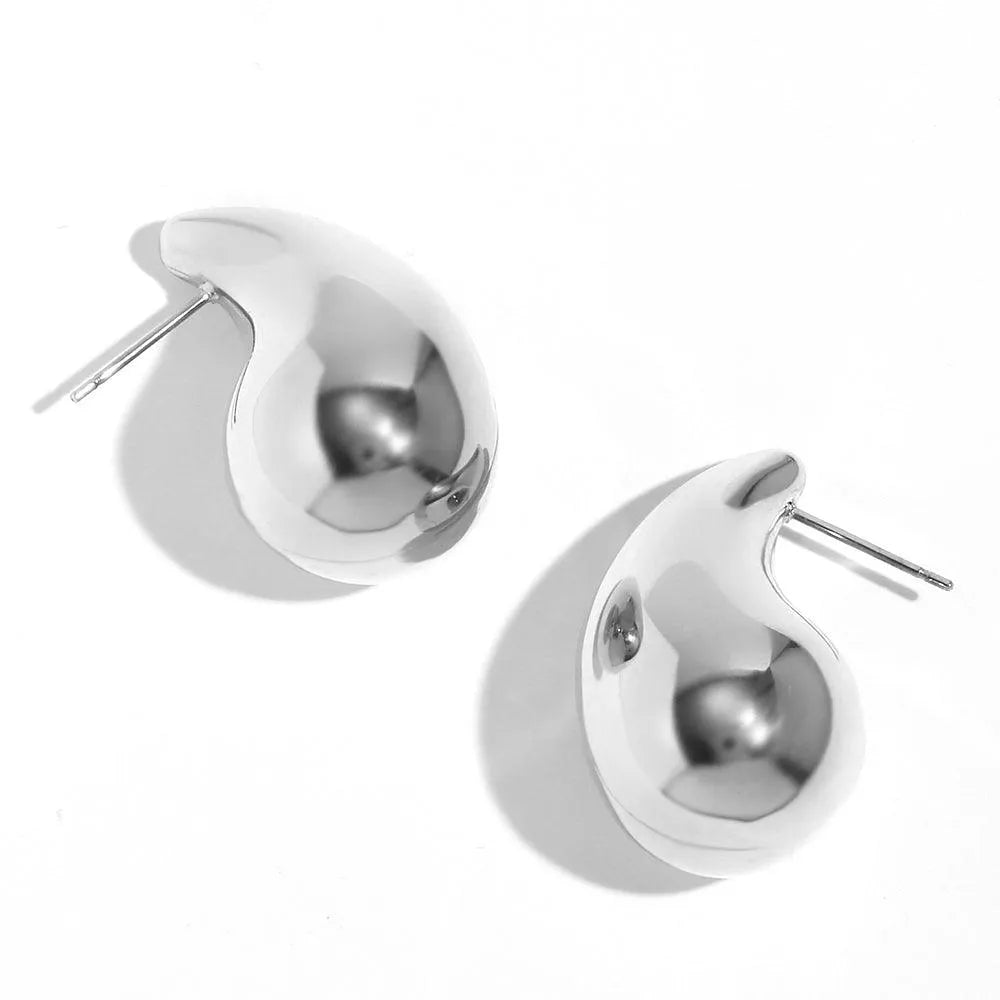 Pendientes Gota Acero 27 mm - Cobalto Accesorios , Joyería Valencia