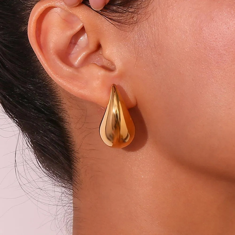 Pendientes Gota Acero Grandes - Cobalto Accesorios , Joyería Valencia