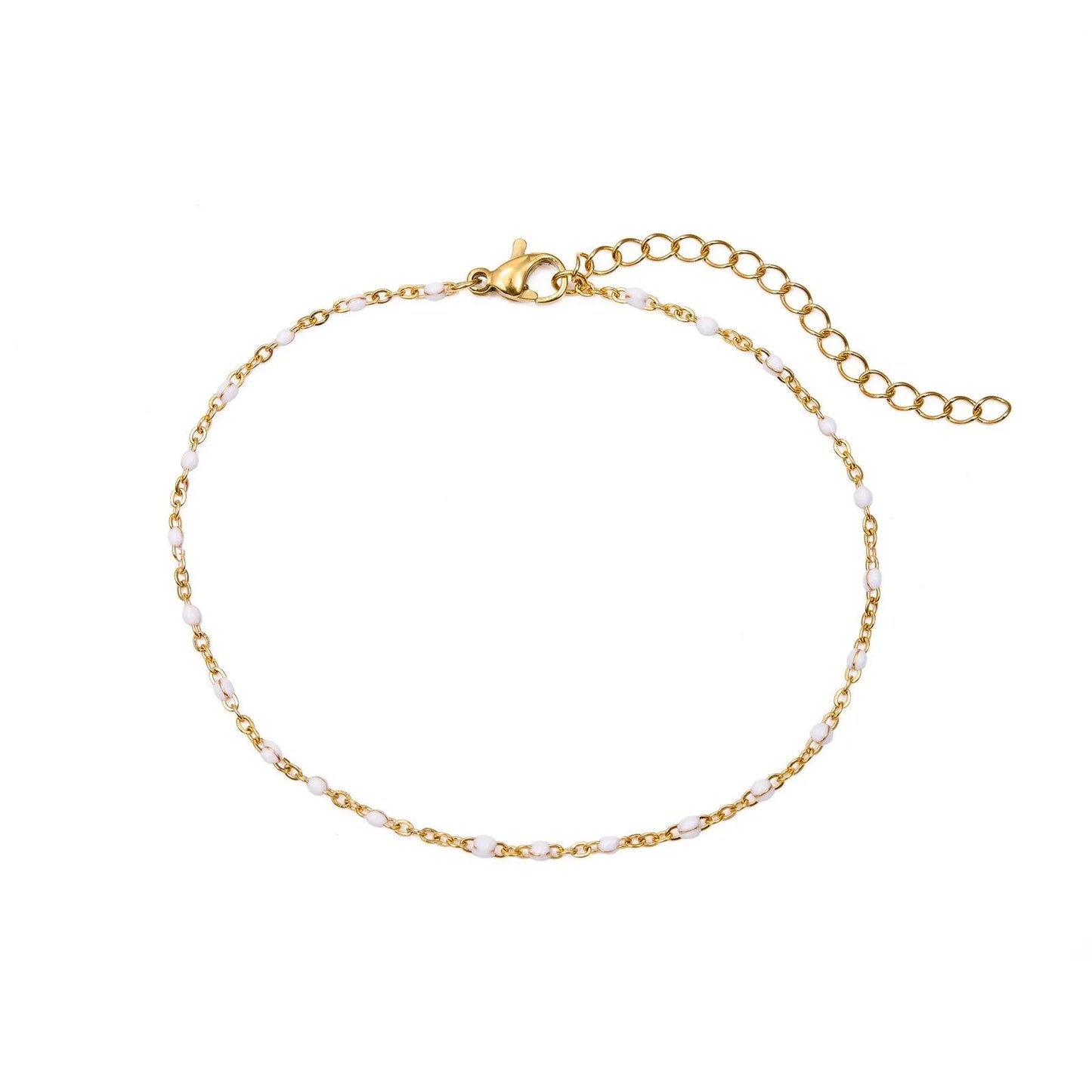 Pulsera Bolitas de Acero con Esmalte y Baño en Oro 18k - Cobalto Accesorios , Joyería Valencia