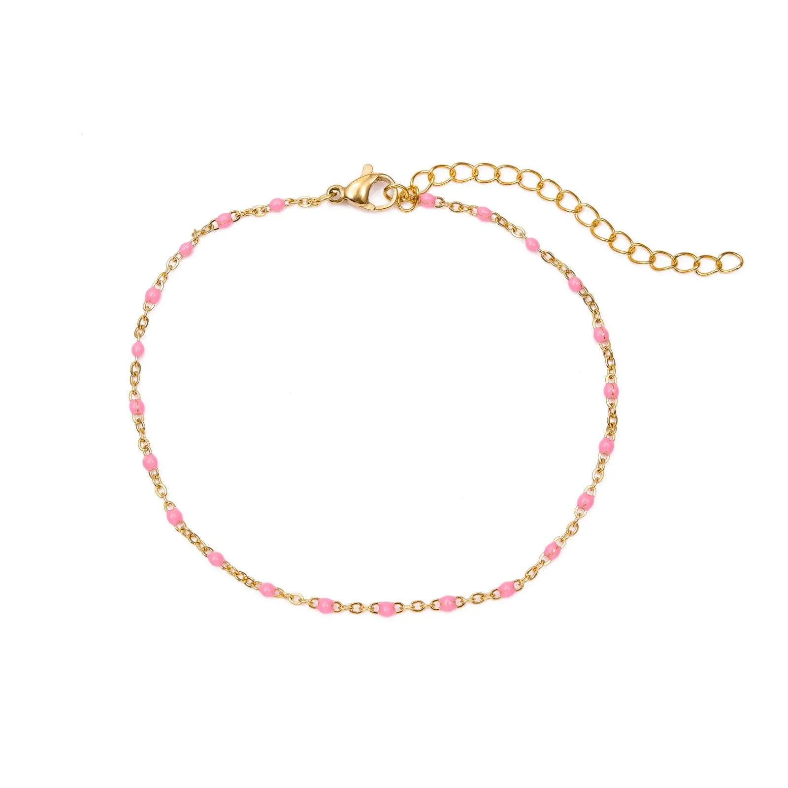 Pulsera Bolitas de Acero con Esmalte y Baño en Oro 18k - Cobalto Accesorios , Joyería Valencia