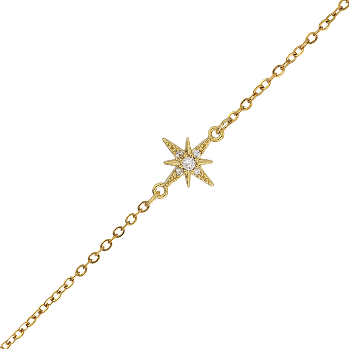 Pulsera Rosa de los Vientos Mini de Acero 316L, detalle de la rosa con circonitas