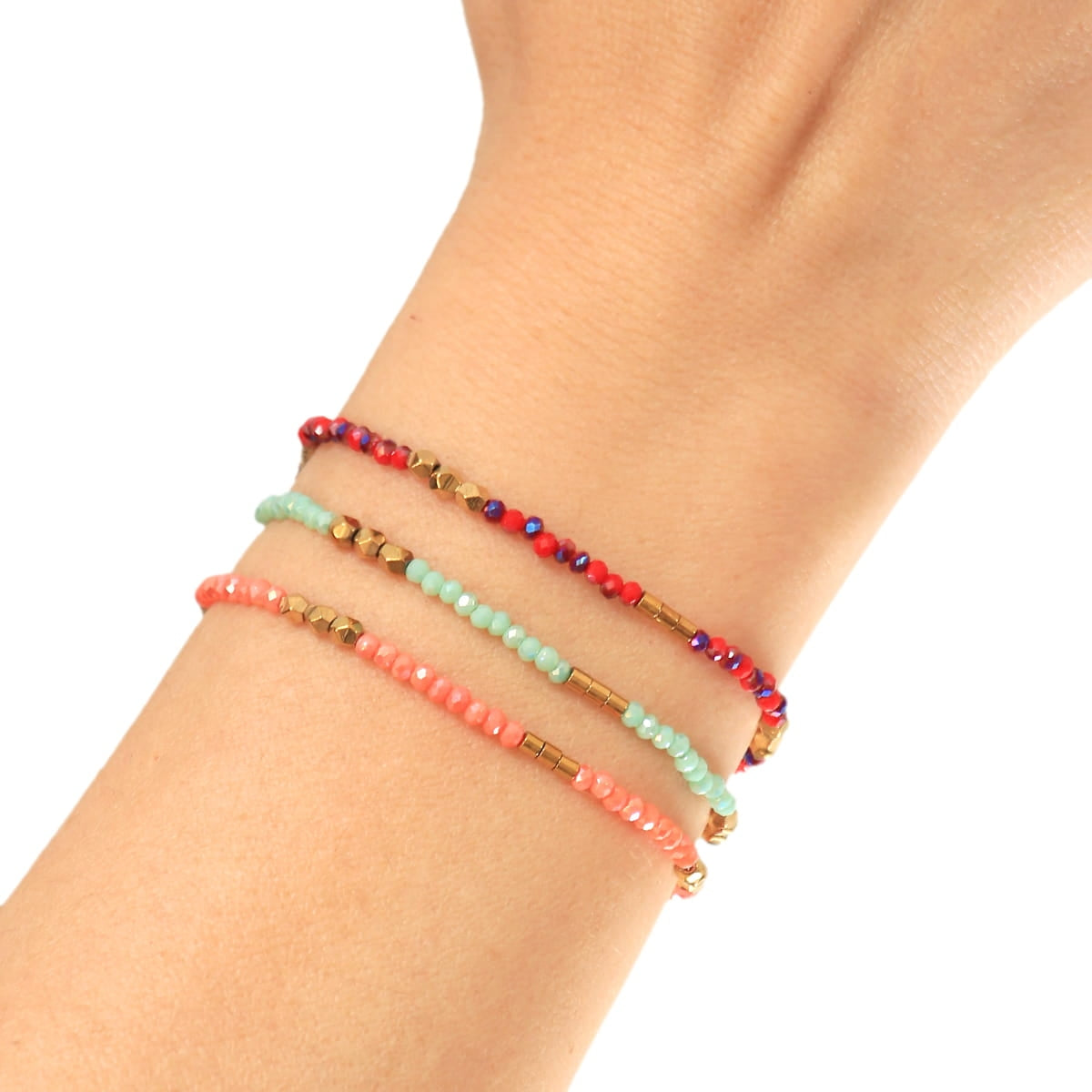 Pulsera Spark - Cristales Facetados & Acero