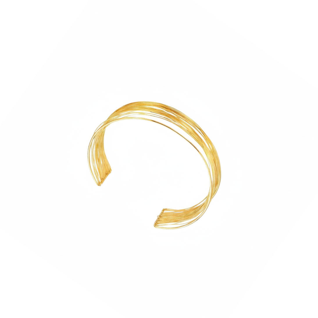 Pulsera esclava ajustable de acero 316L con hilos entrelazados 30 mm en color oro y acero