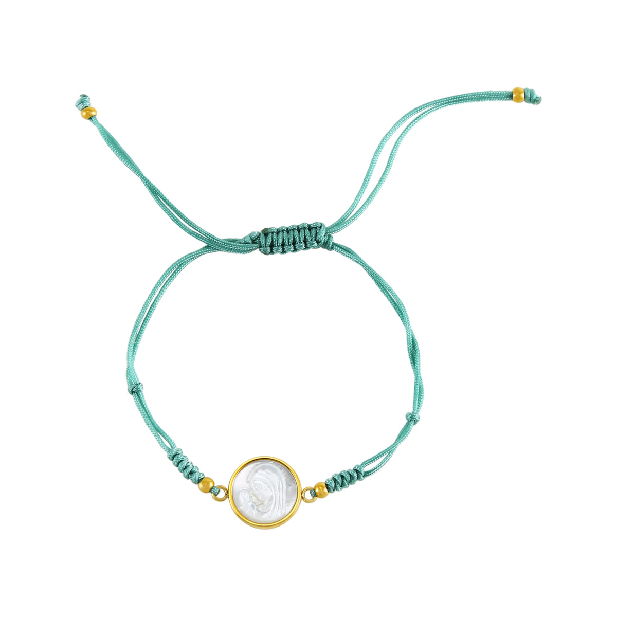 Pulsera Hope - Virgen Niña con Cordón, pulsera de cordón con medalla de una Virgen