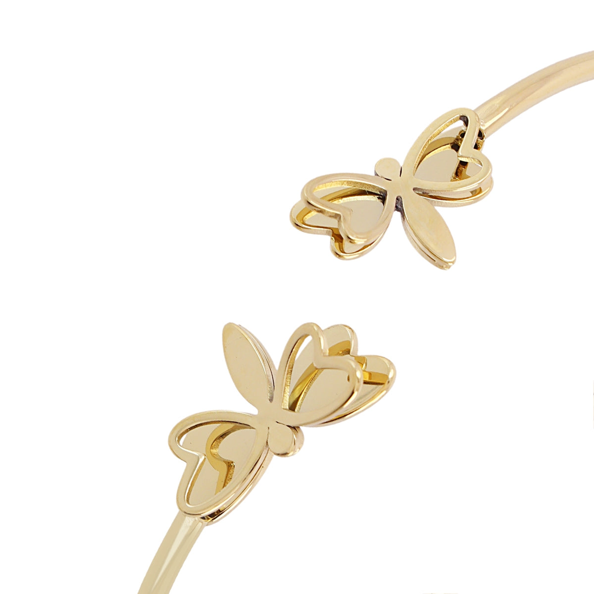Detalle de las mariposas en la Pulsera Kaleia Flayra dorada