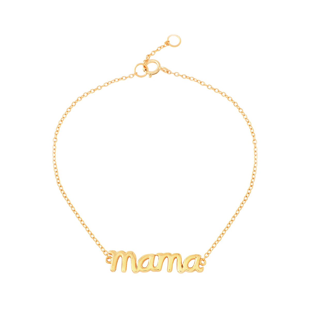 Pulsera Mamá en dorado, pulsera de cadena con palabra mamá