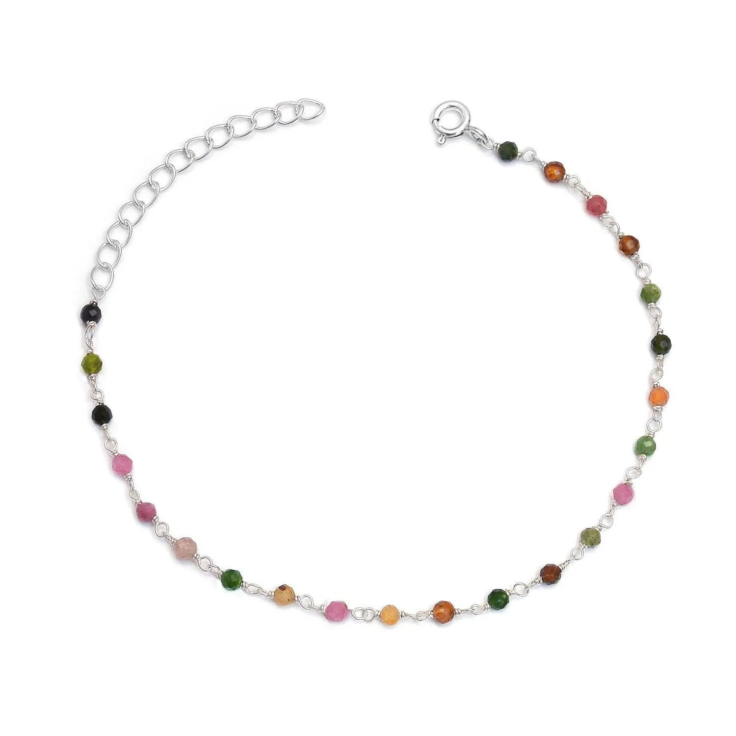 Pulsera Rosario con Piedras Naturales – Ajustable, Plata de Ley 925 - Cobalto Accesorios , Joyería Valencia