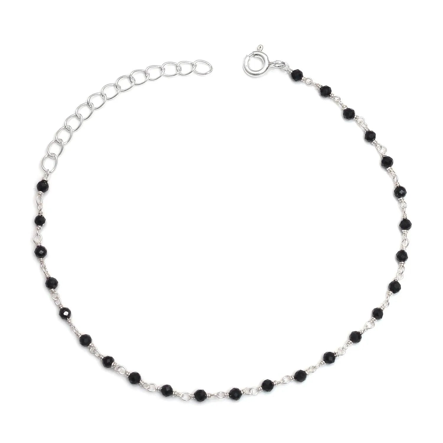 Pulsera Rosario con Piedras Naturales – Ajustable, Plata de Ley 925 - Cobalto Accesorios , Joyería Valencia