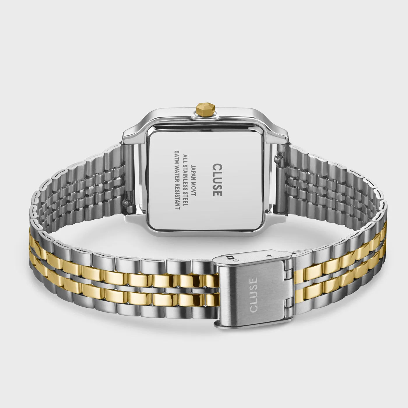 Vista adicional del reloj Cluse Gracieuse bicolor oro y plata, acabado metálico