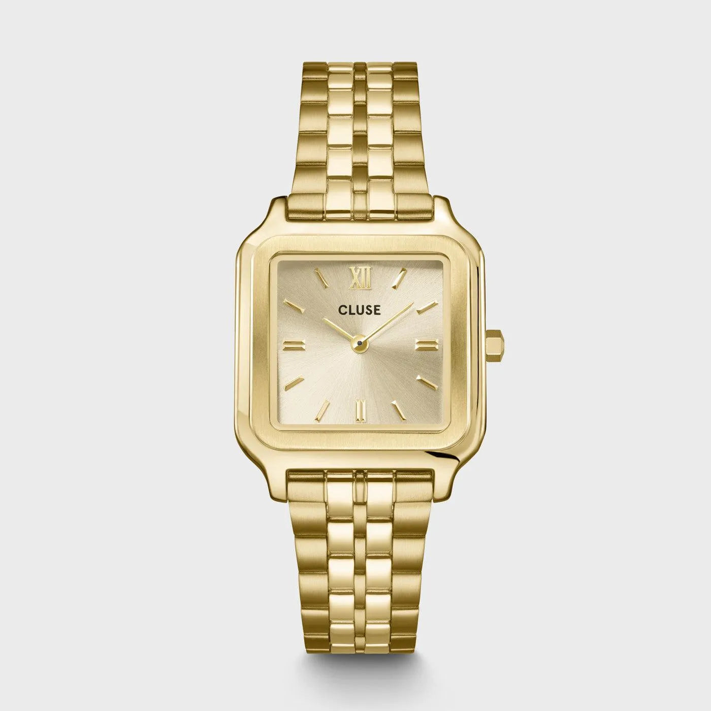 Reloj Cluse Gracieuse dorado en vista principal, diseño elegante con correa metálica