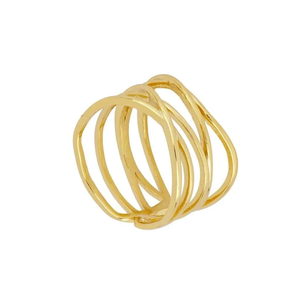 Anillo ancho entrelazado en plata de ley 925, diseño con volumen y acabado elegante