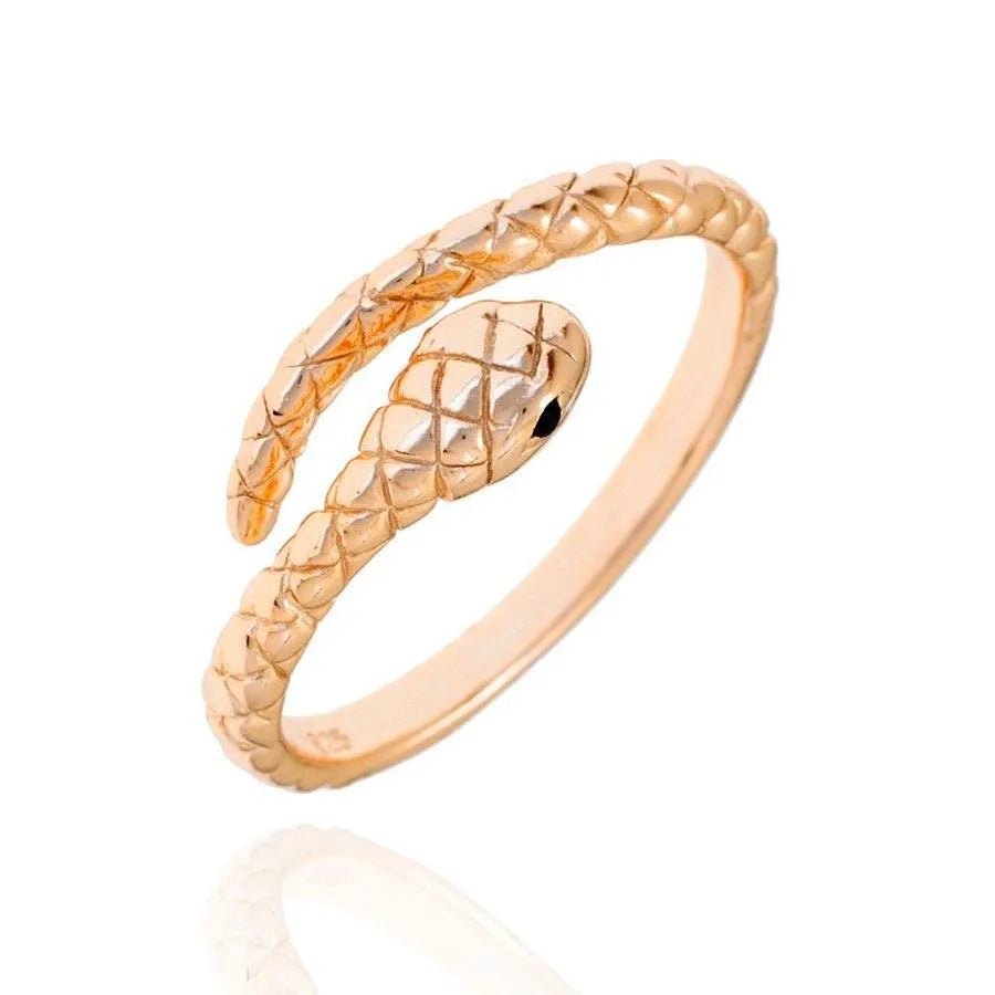 Anillo serpiente de plata de ley, diseño sinuoso con inspiración animal