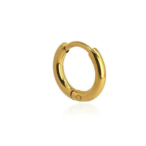 Aro Click 2 x 8 mm en acero inoxidable dorado, diseño pequeño y elegante, Cobalto Accesorios.