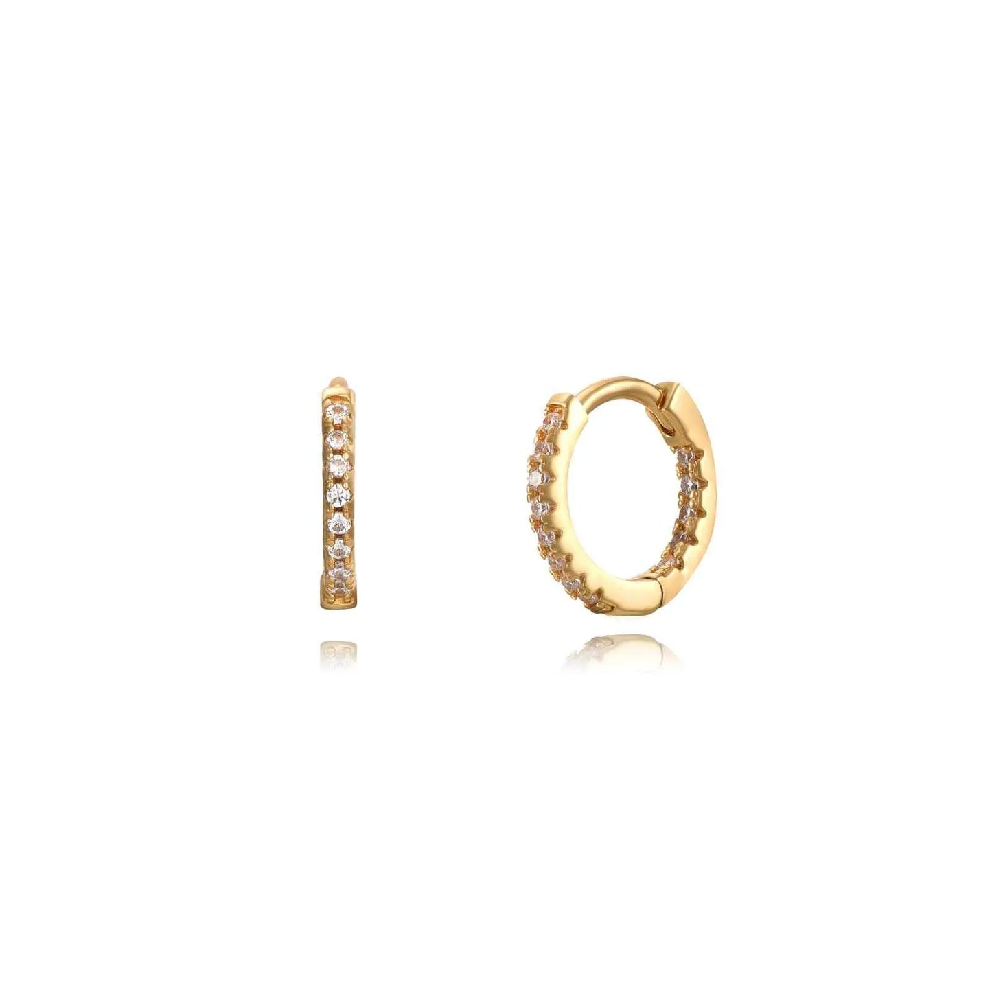 Aros Clásicos con Circonitas – Plata 925 y Oro 18k - Cobalto Accesorios , Joyería Valencia