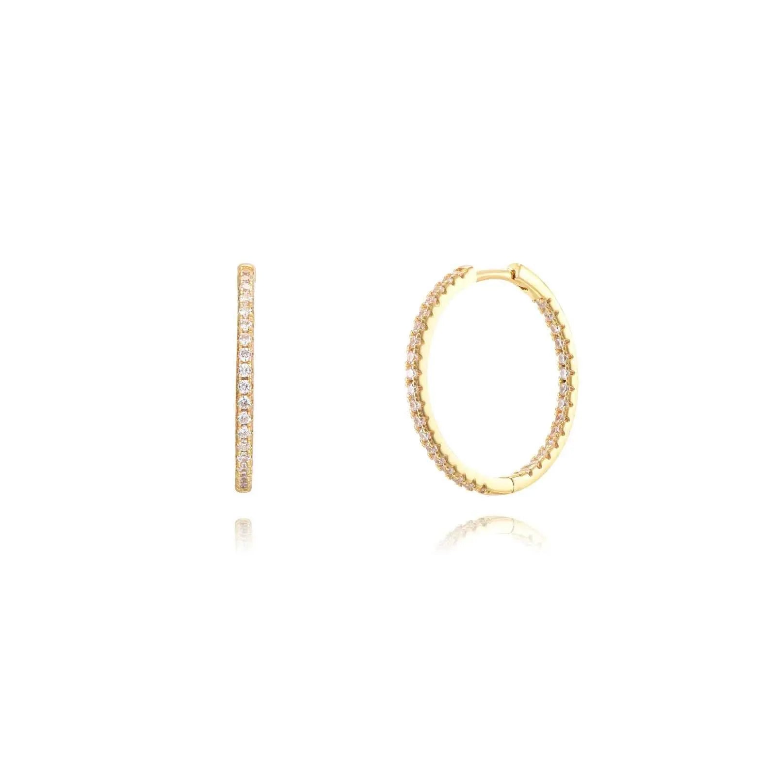 Aros Clásicos con Circonitas – Plata 925 y Oro 18k - Cobalto Accesorios , Joyería Valencia