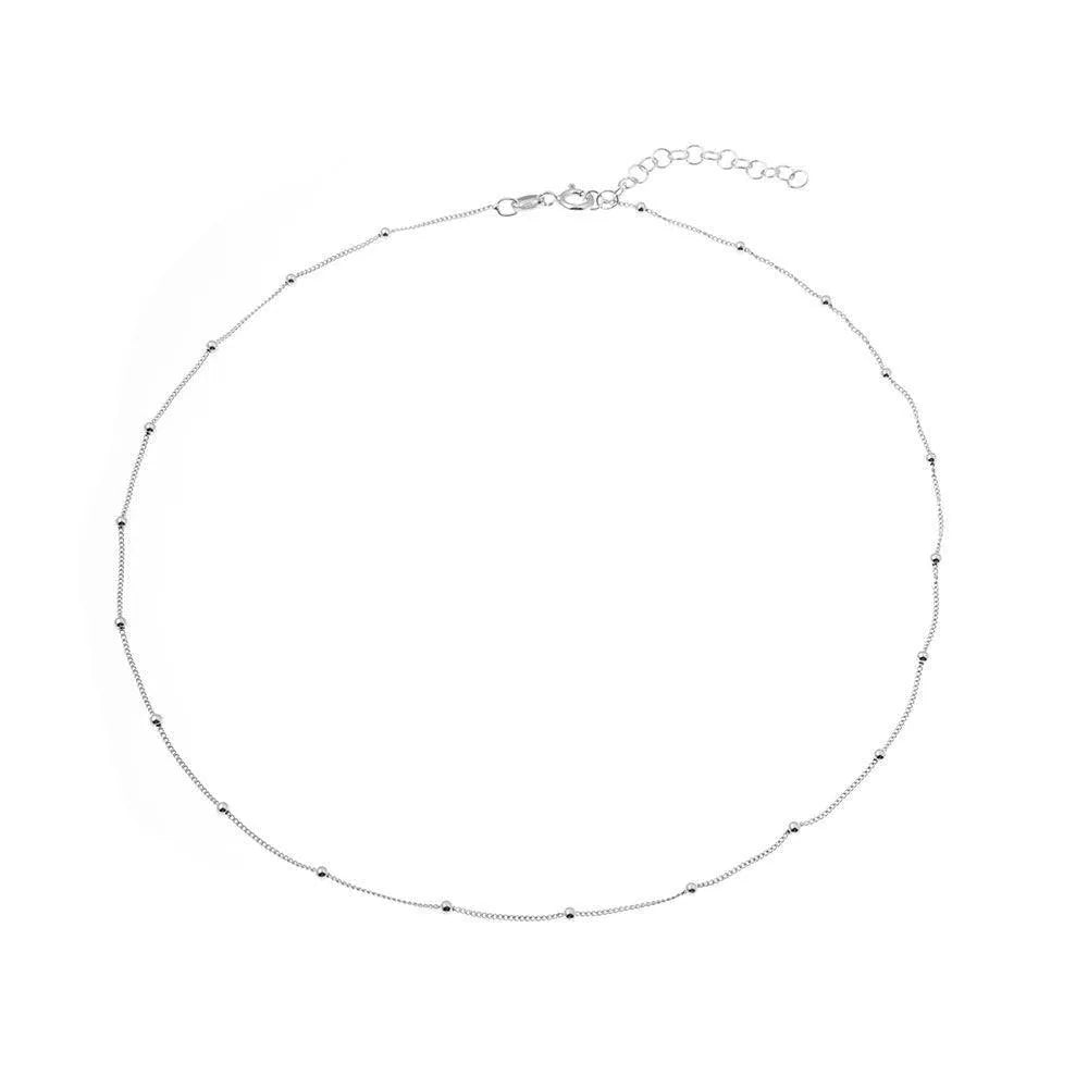 Cadena de bolas de 2 mm en plata de ley, diseño básico y versátil
