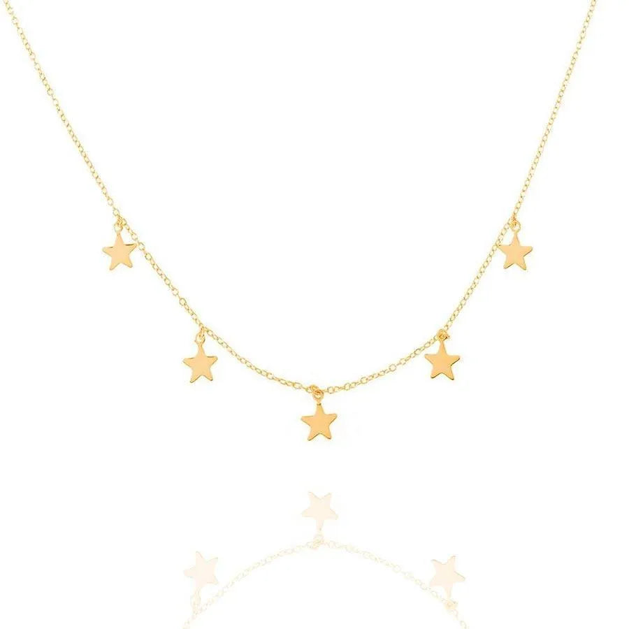 Collar con estrellas colgando, diseño fino de inspiración celestial para llevar a diario