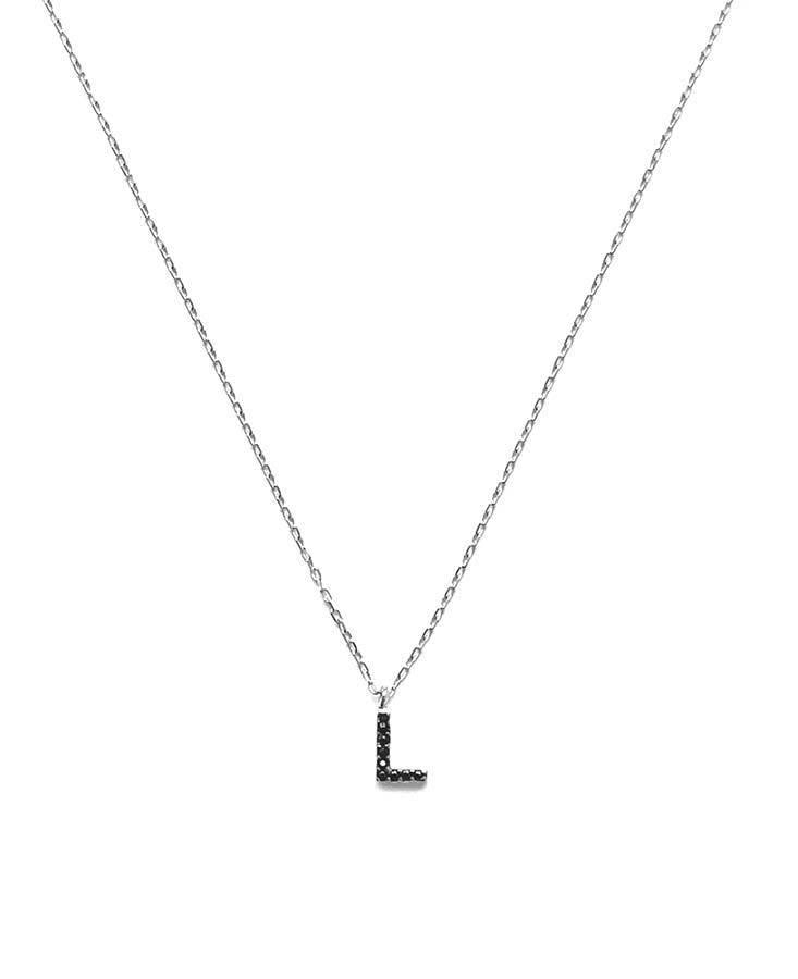Collar Letra Circonitas Negras - Cobalto Accesorios