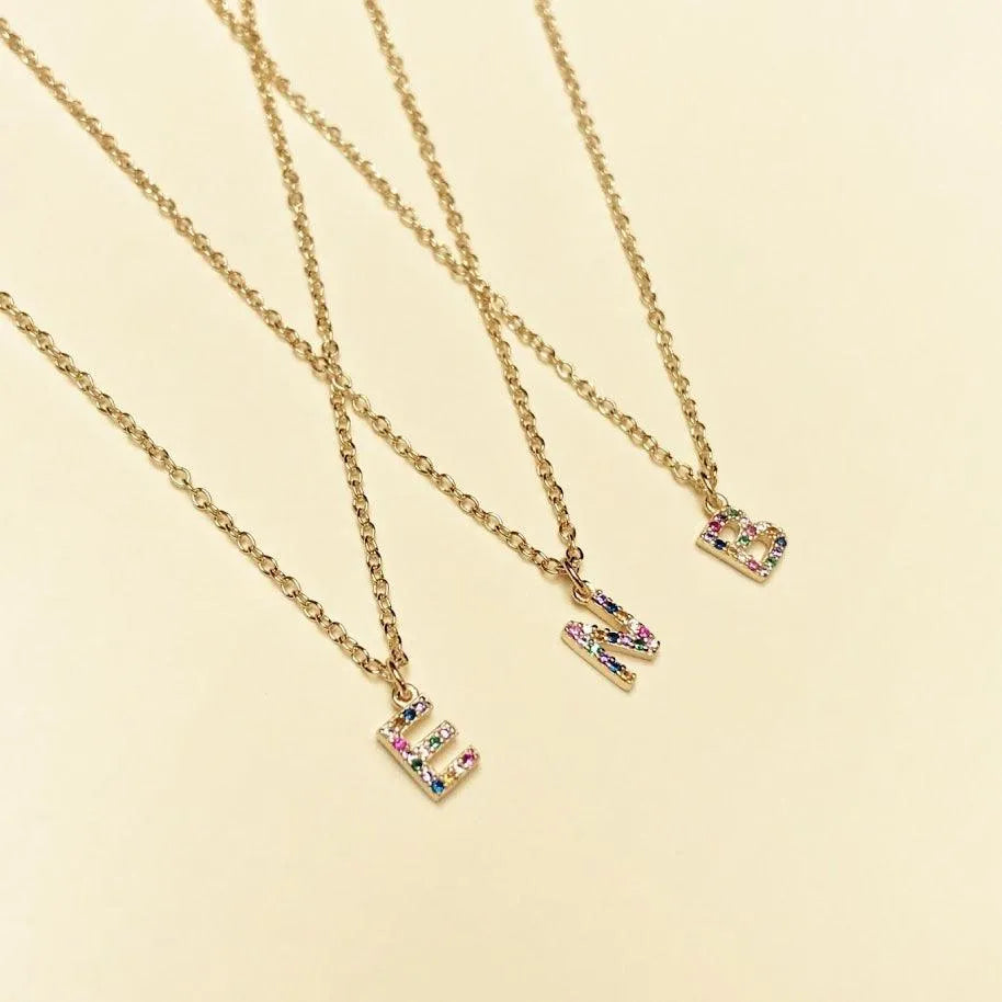 Collar Letra Mini Multicolor - Cobalto Accesorios , Joyería Valencia