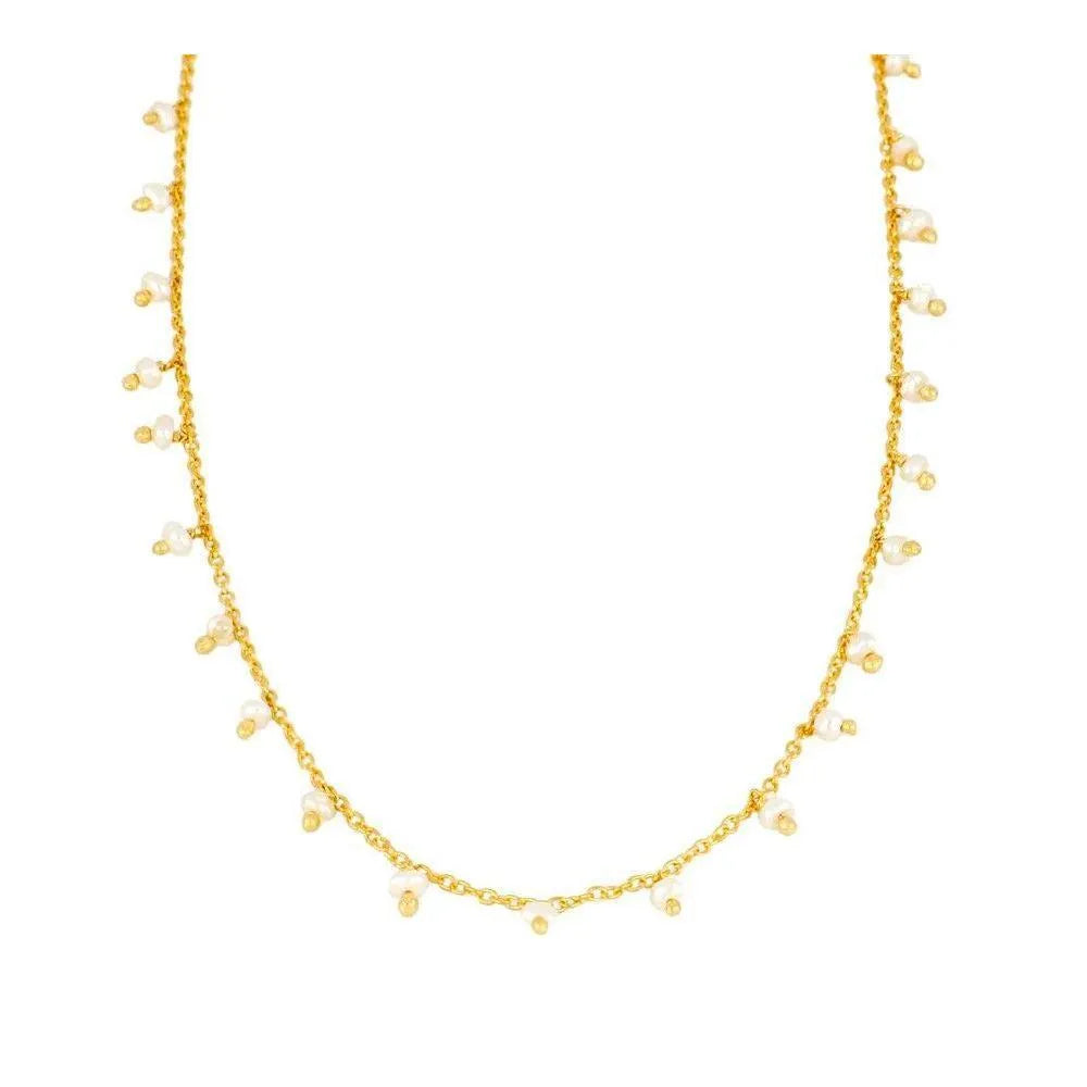 Collar de piedras semipreciosas en tono pirita, gema metálica y brillante