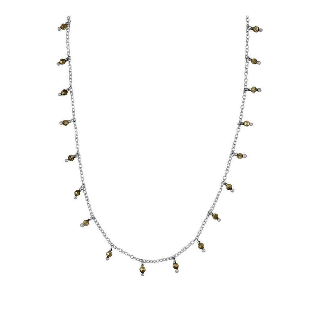Collar con gemas semipreciosas de colores, diseño delicado para uso diario