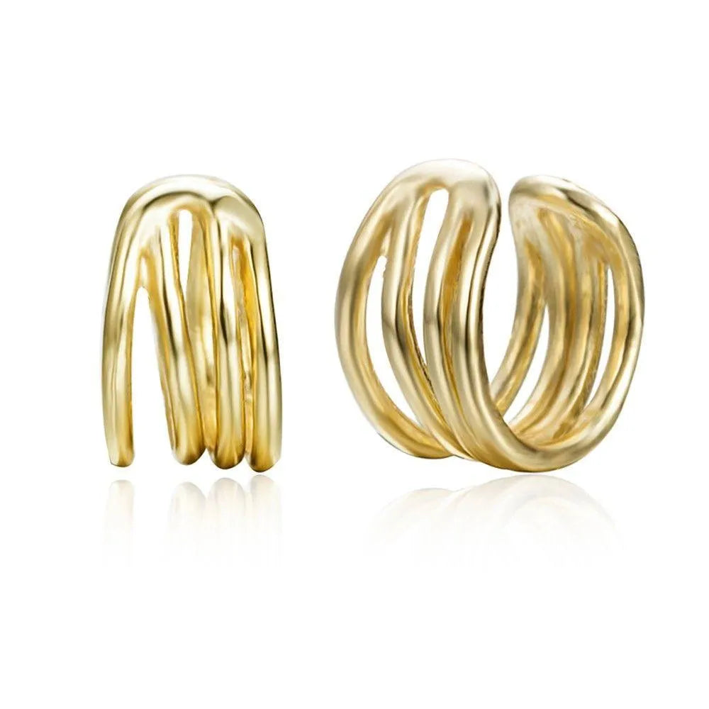 Ear cuff de 4 barras, diseño moderno para decorar la oreja sin necesidad de agujero adicional